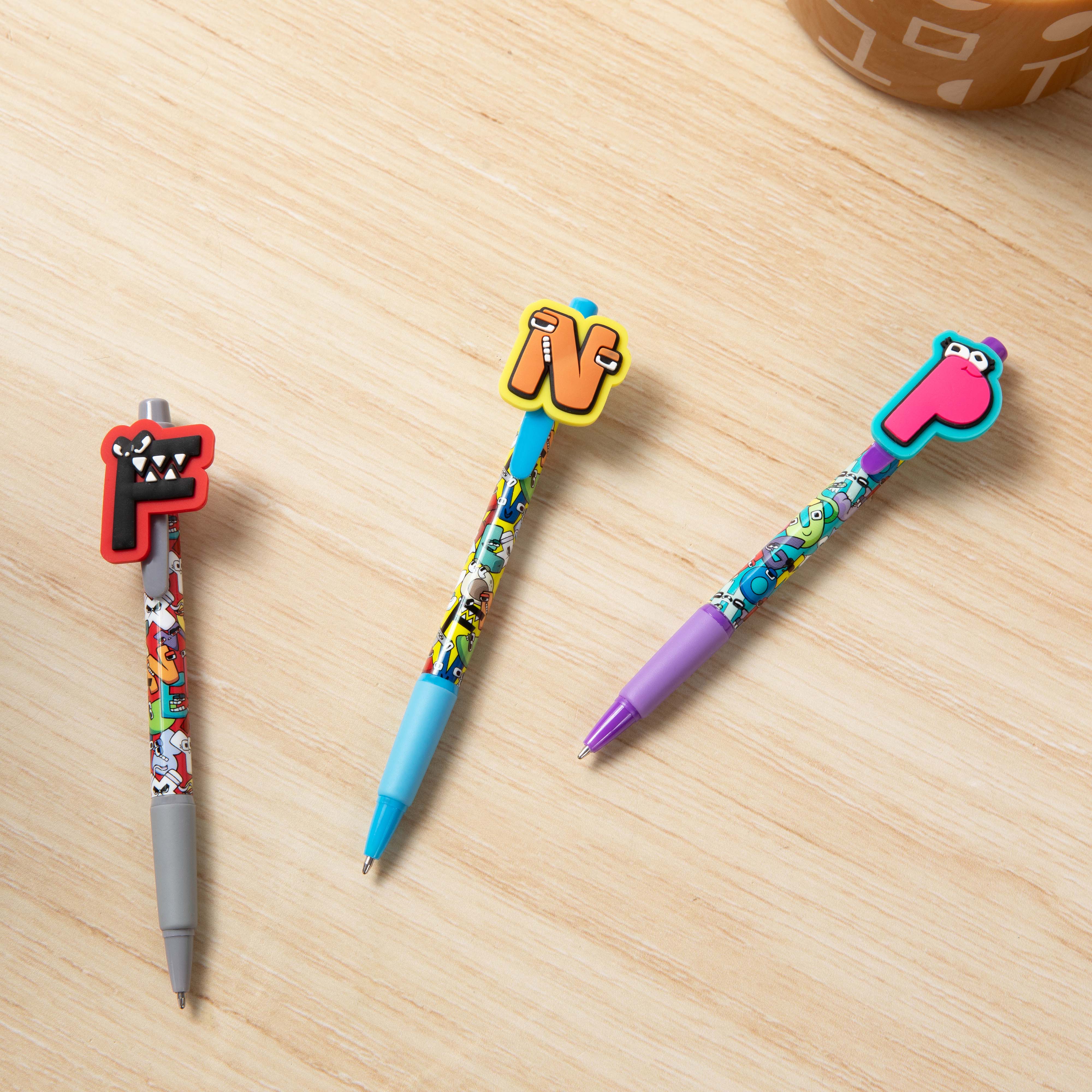 ALPHABET LORE – FNP Charm Pen Set (3-Pack) | 5.6" Tall Writing Utensils w/ Character Toppers | Back-to-School Essentials | School Supplies | Smooth-Writing w/ Black Ink | Officially Licensed - Image 4