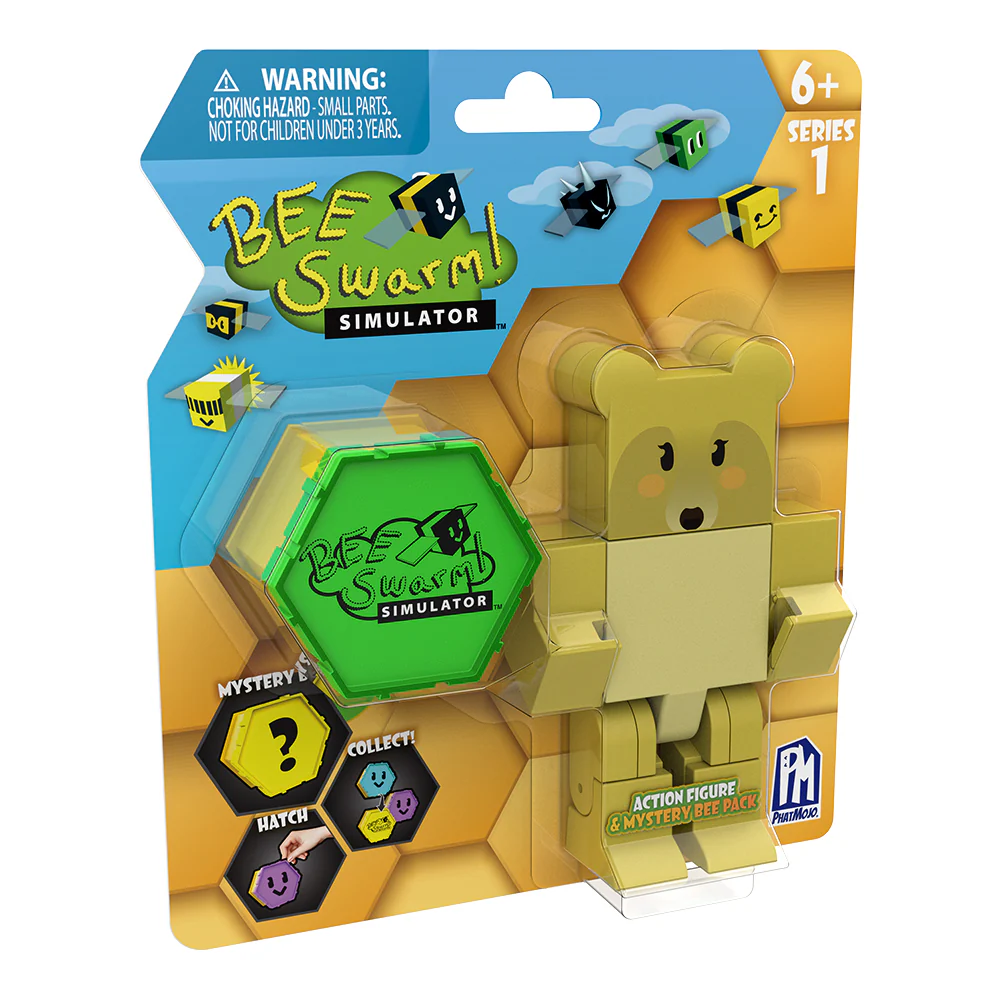 BEE SWARM - Mother Bear Action Figure Pack w/ Mystery Bee & Honeycomb Case (5” Articulated Figure & Bonus Items, Series 1) - Image 5