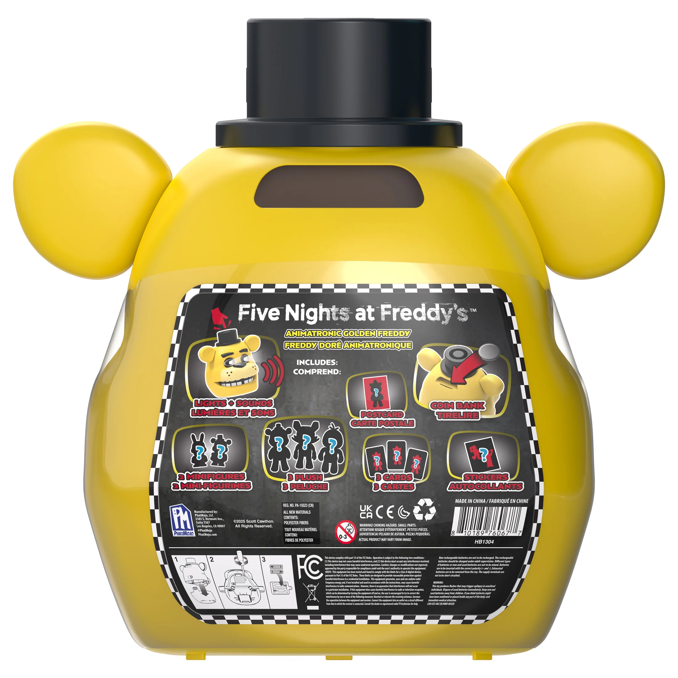 Five Nights at Freddy’s (FNAF) - Golden Animatronic Freddy Storage Case Bundle - Series 2 - LED Lights, Sounds - Plush Toys, Exclusive Microfigures, Collectible Cards, Sticker Sheet, Postcard - Officially Licensed Collector Set by PhatMojo - Image 8