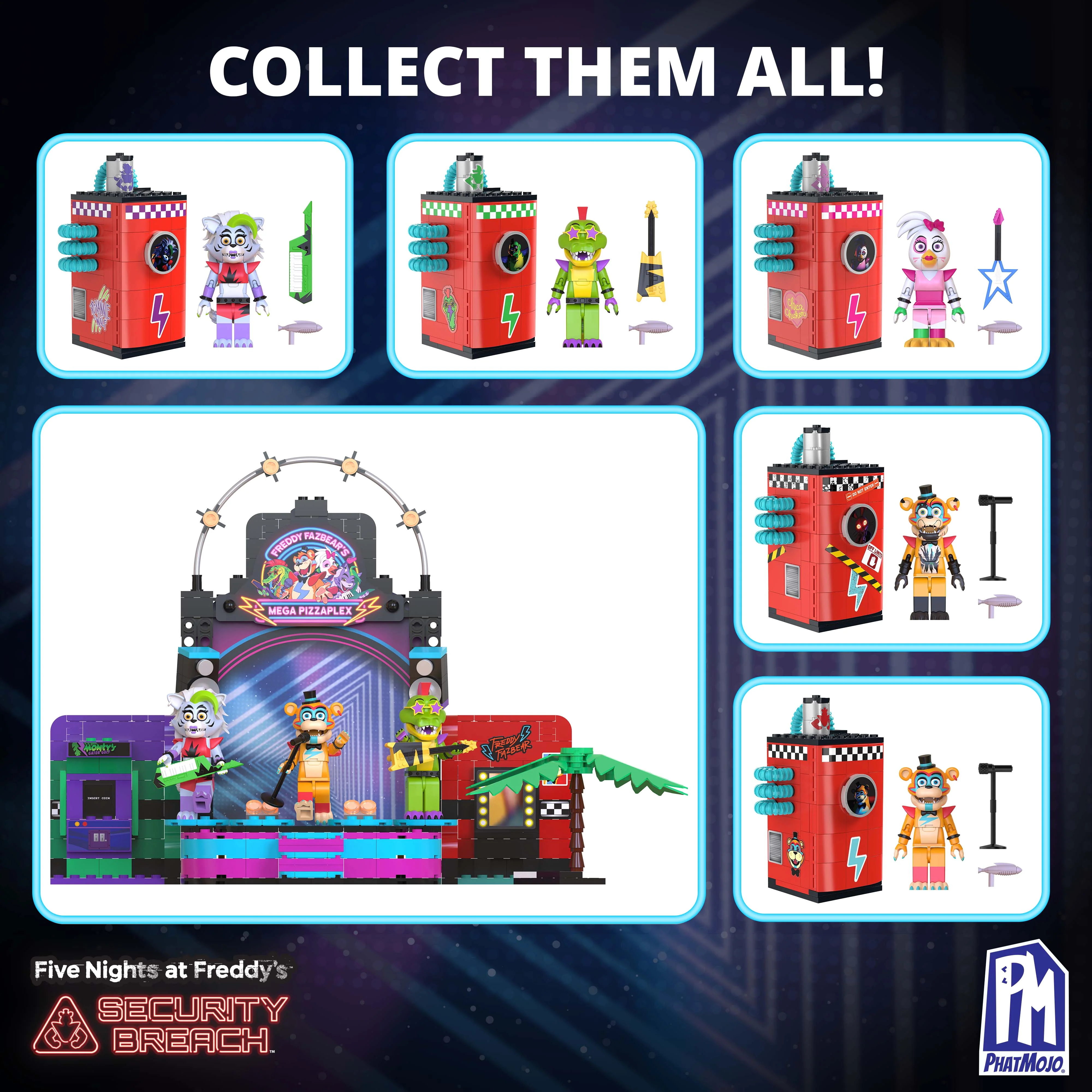 FIVE NIGHTS AT FREDDY'S - Phat$tacks Monty's Charging Station Playset (123 pieces, Series 1) - Image 5