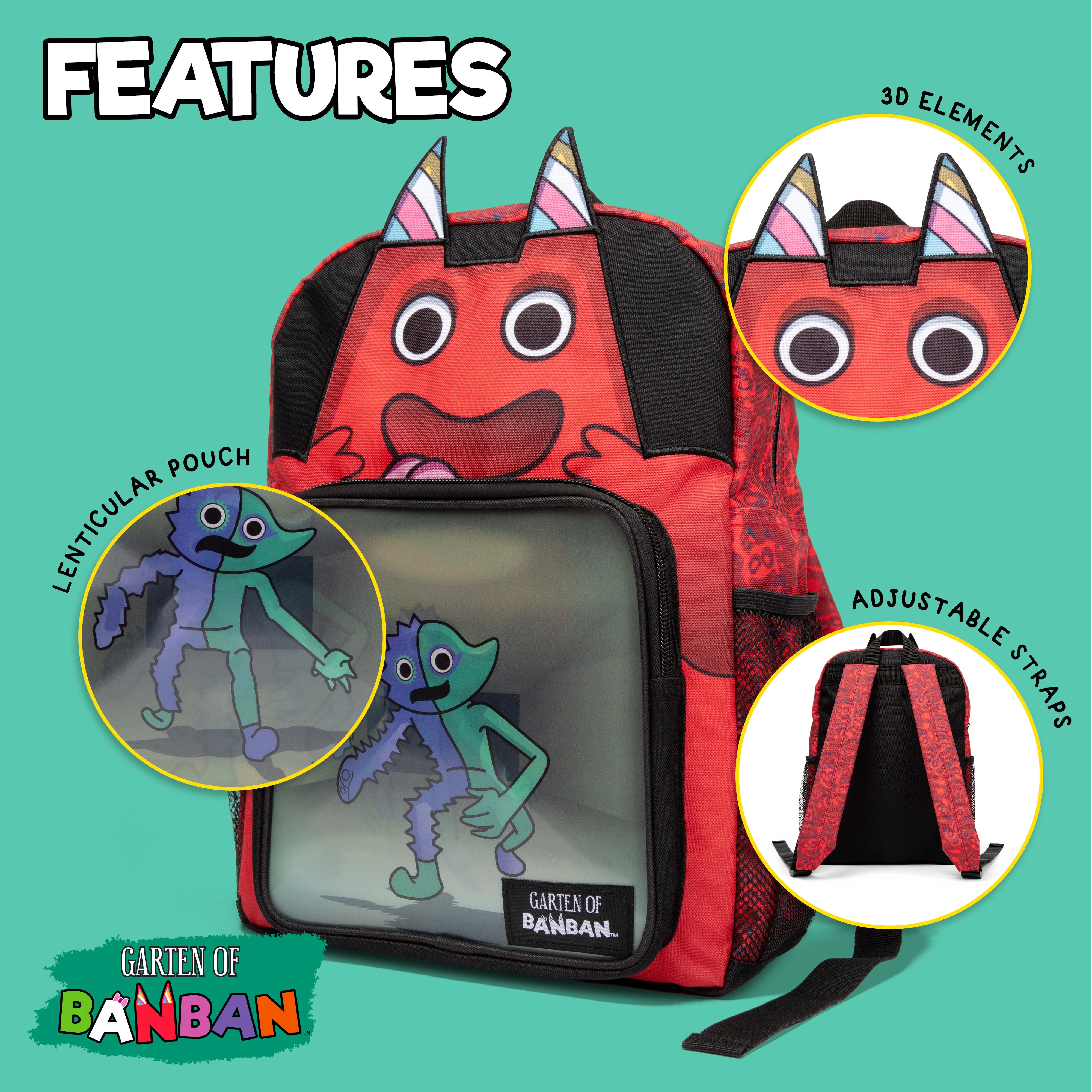 GARTEN OF BANBAN – Banban Backpack w/ Lenticular Pocket | 16" Tall Bag w/ Tablet Sleeve & Drink Pouch | Back-to-School Accessory | School Supplies | Officially Licensed - Image 2