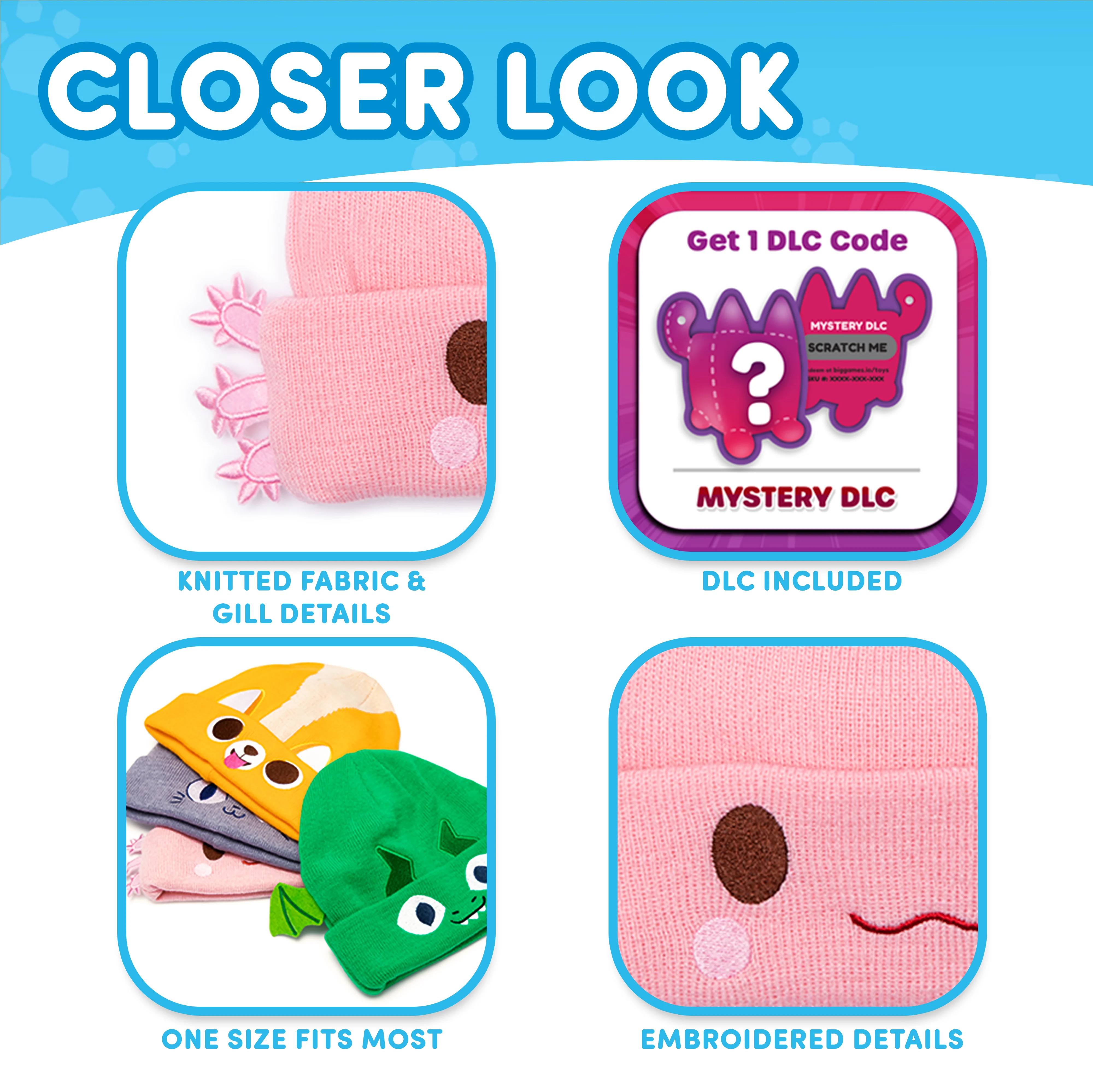 PET SIMULATOR - Axolotl Embroidered Knit Beanie (Unisex) [Includes DLC] - Image 3