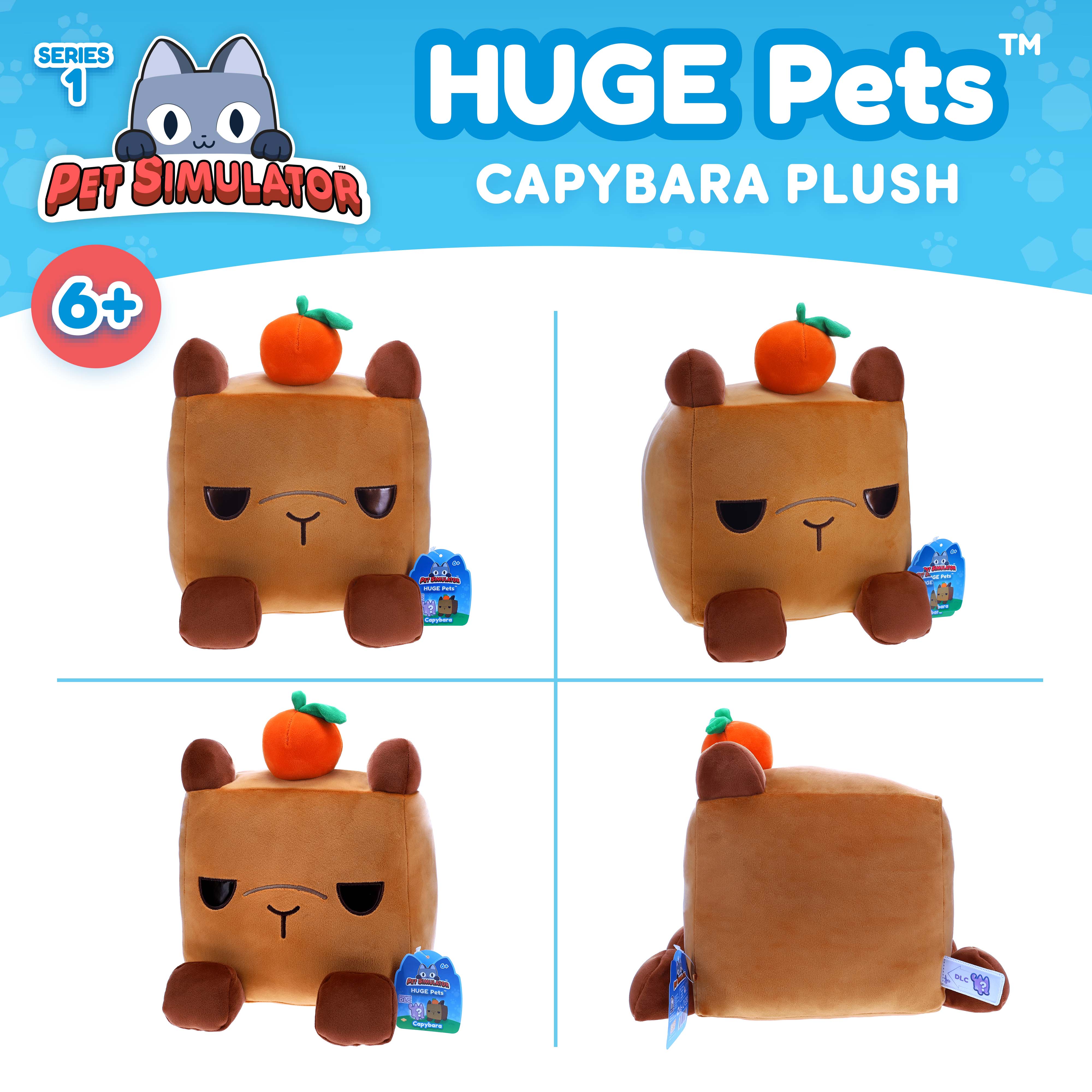 PET SIMULATOR - Capybara HUGE Pet Plush (8.5" Tall, Series 1) [Includes DLC] - Image 5
