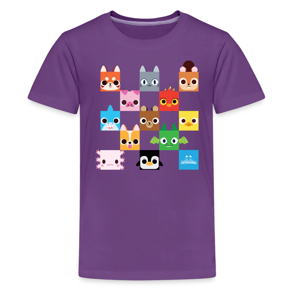 PET SIMULATOR - Checkered Faces T-Shirt (Youth) - Image 3
