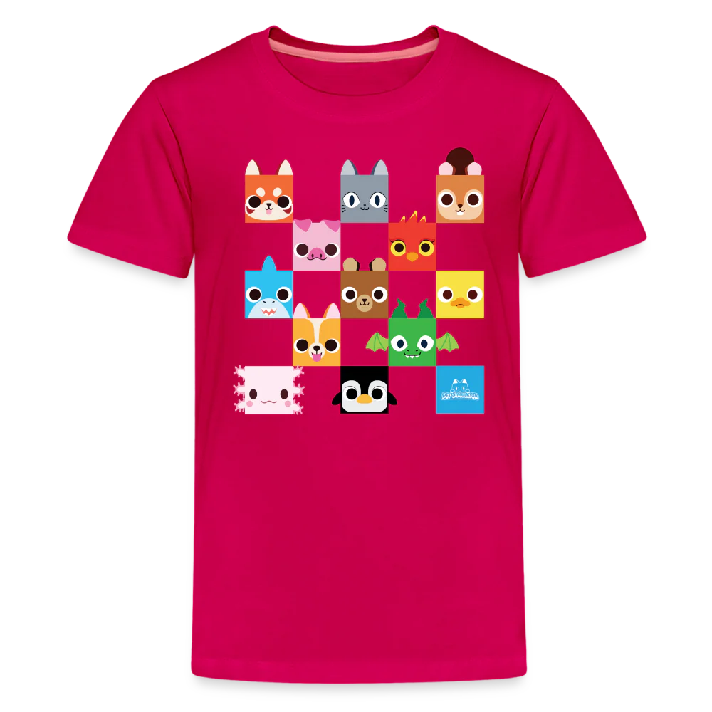 PET SIMULATOR - Checkered Faces T-Shirt (Youth) - Image 4
