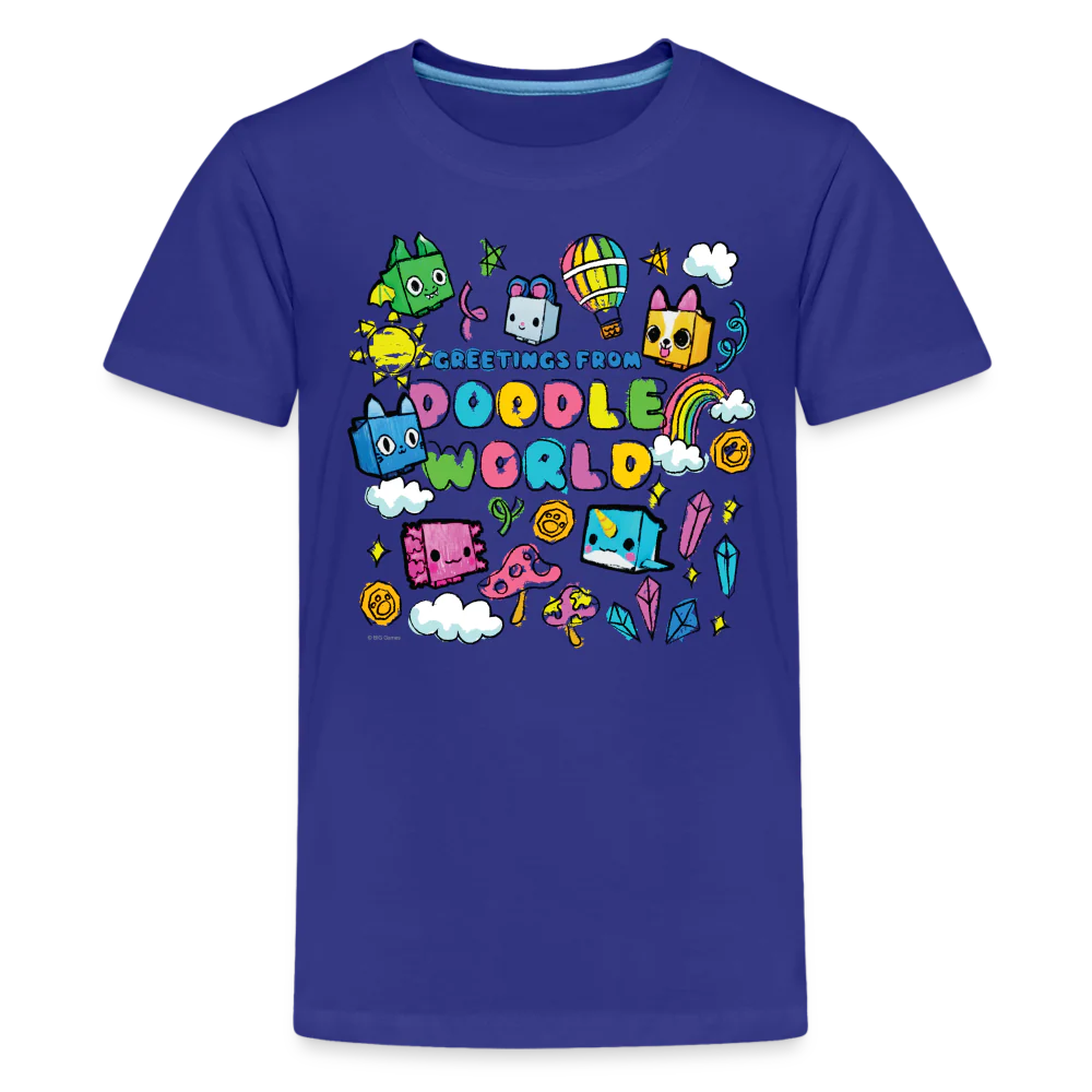 PET SIMULATOR - Doodle World Greetings T-Shirt (Youth) - Image 4