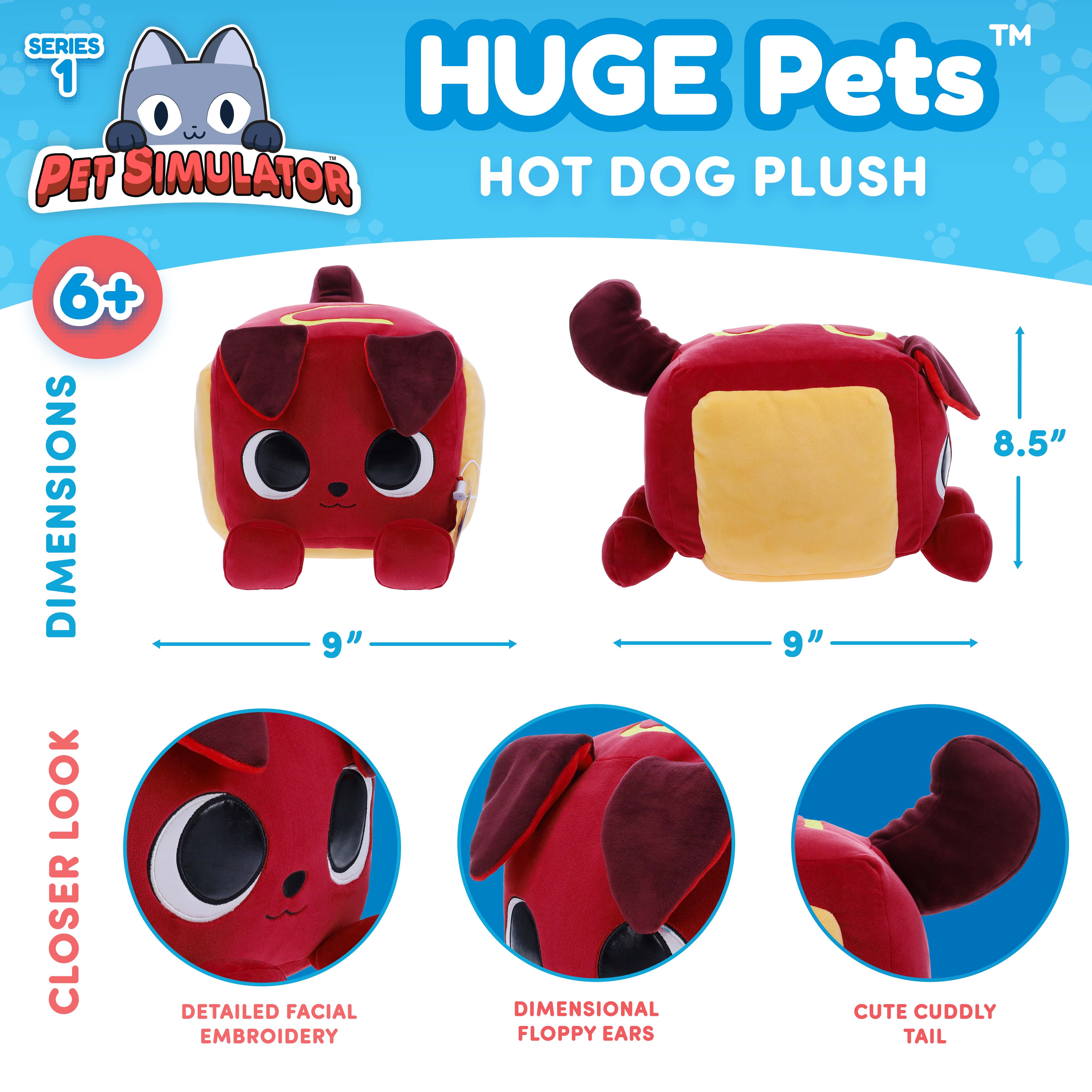 PET SIMULATOR - Hot Dog HUGE Pet Plush (8.5" Tall, Series 1) [Includes DLC] - Image 5