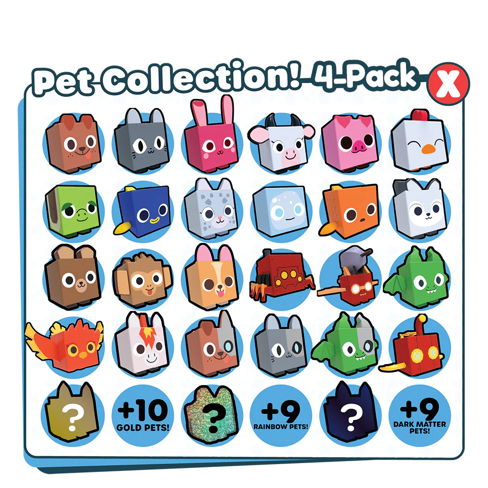 PET SIMULATOR - Mystery Pet Minifigures 4-Pack (Four Mystery Eggs & Pet Figures, Series 1) [Includes DLC] - Image 3