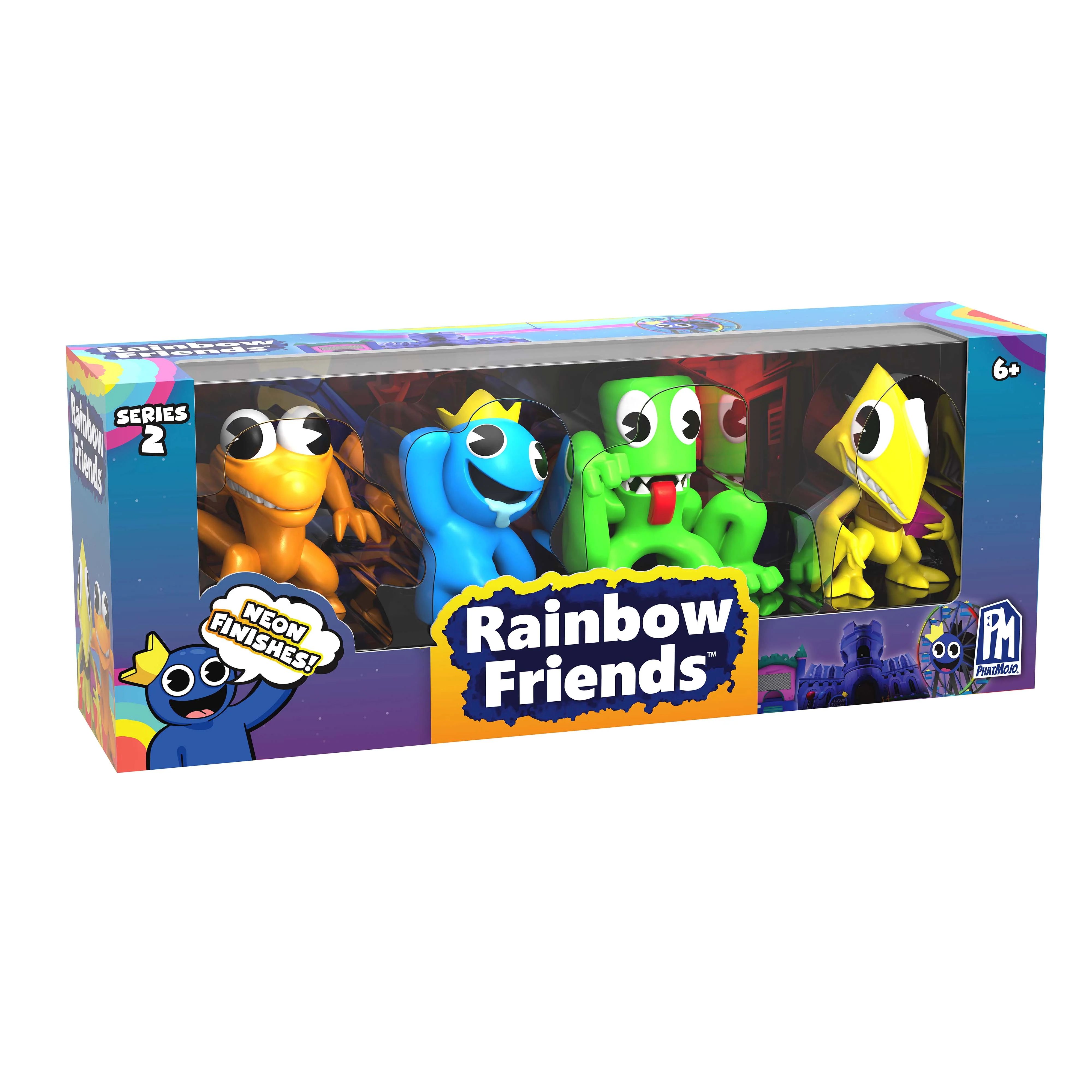 RAINBOW FRIENDS - Neon Minifigure 4-Pack (2.5" Tall, Series 2)