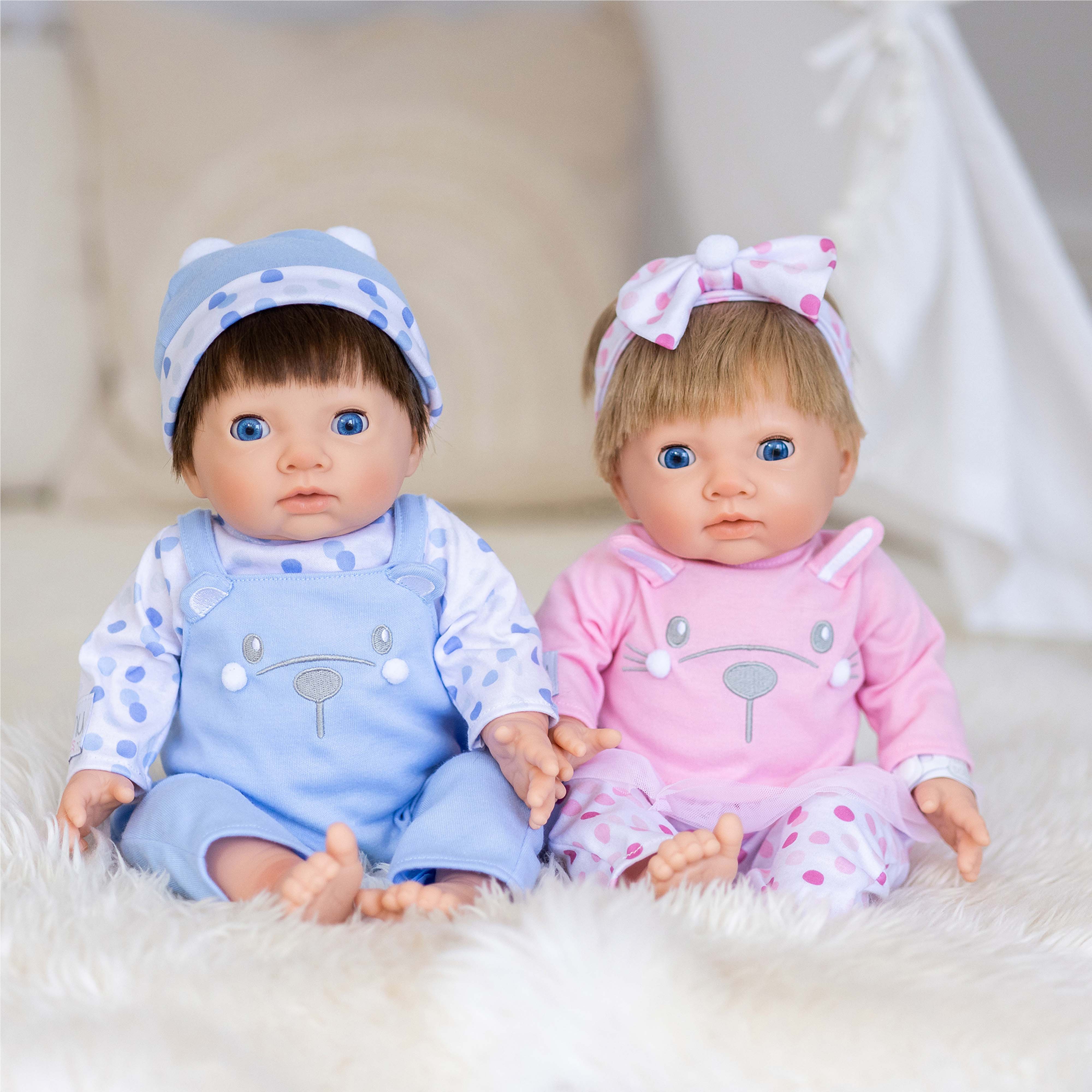 TINY TREASURES - Baby Doll w/ Blue Bear Outfit (17" Tall) - Image 6