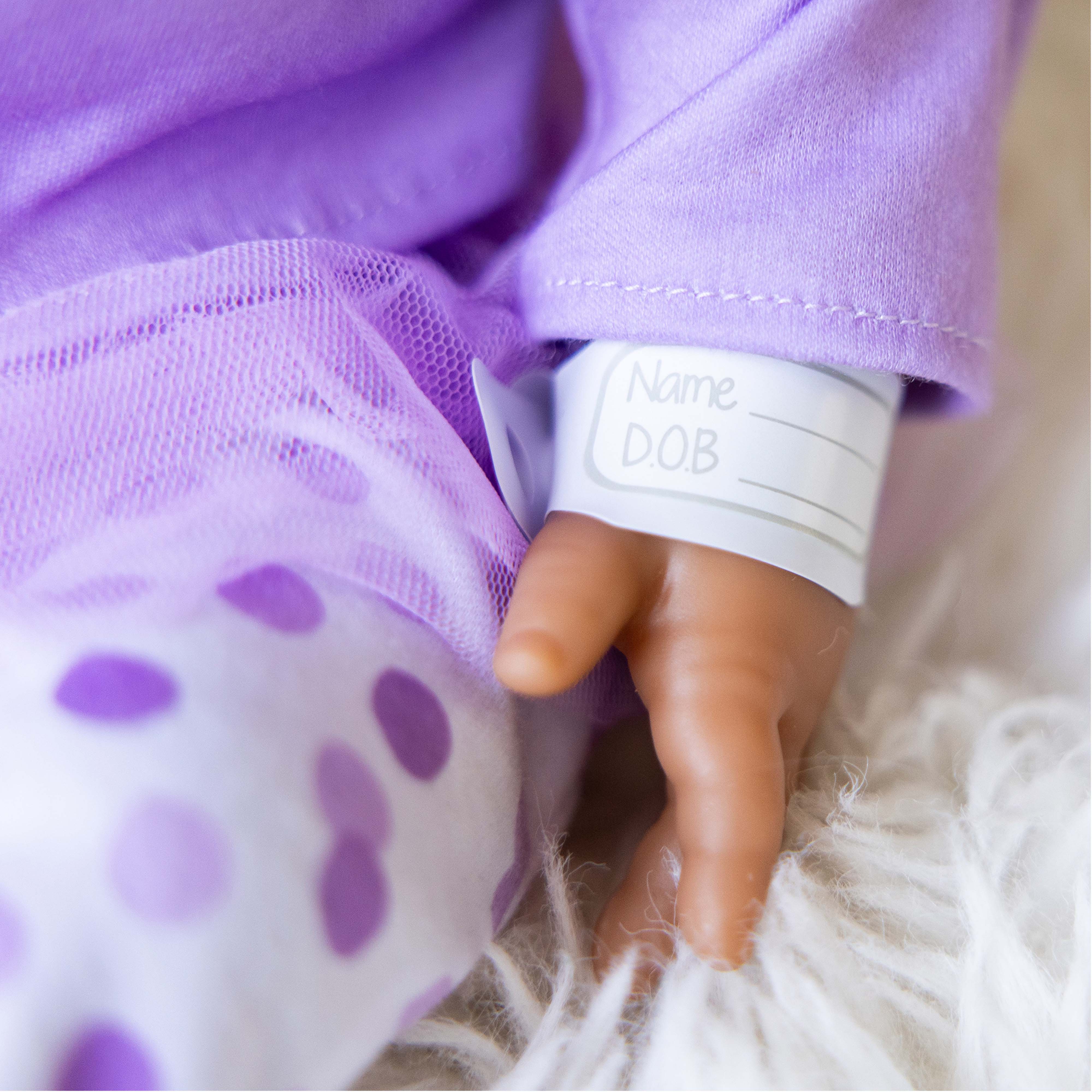 TINY TREASURES - Baby Doll w/ Lilac Bunny Outfit (17" Tall) - Image 6
