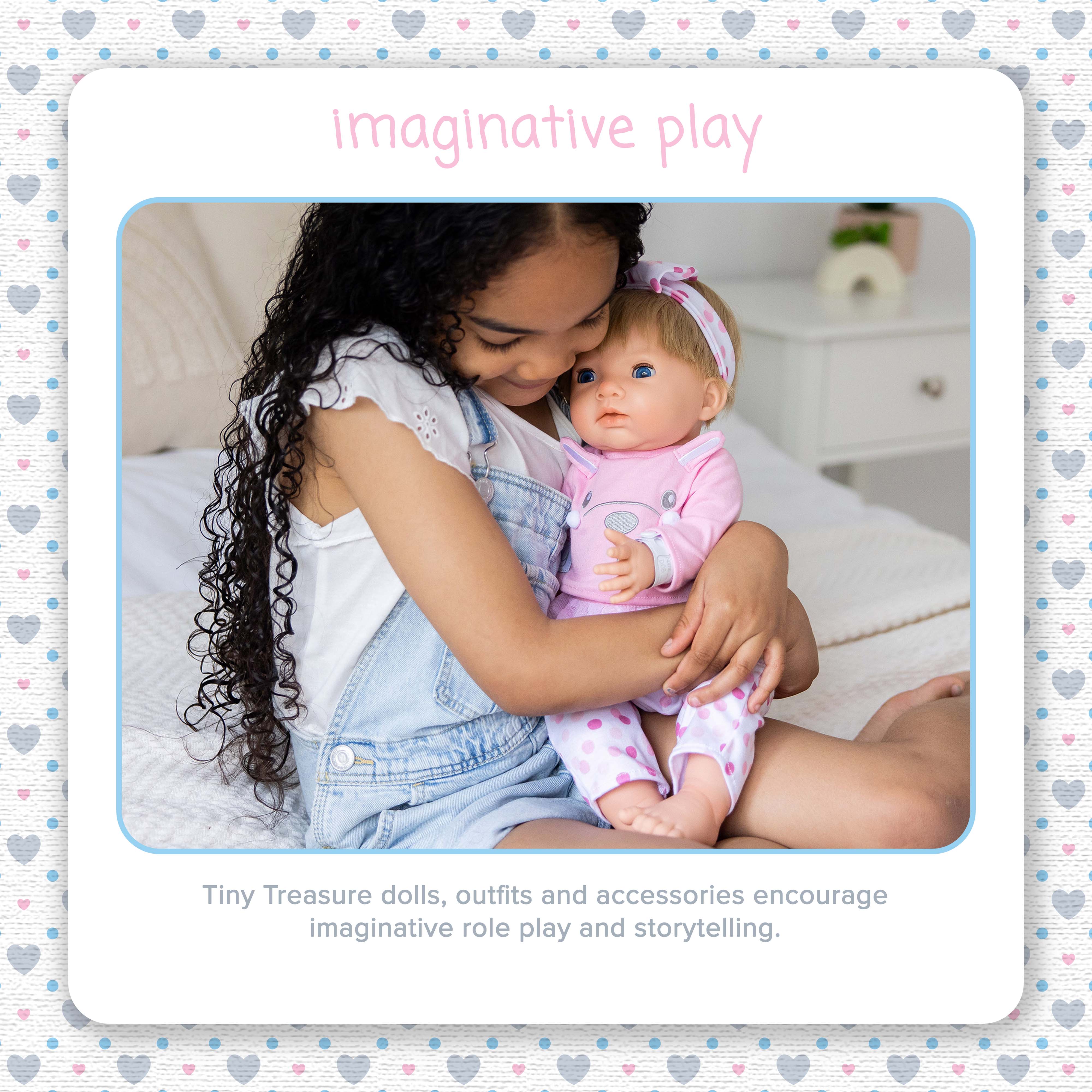 TINY TREASURES - Baby Doll w/ Pink Bunny Outfit (17" Tall) - Image 4