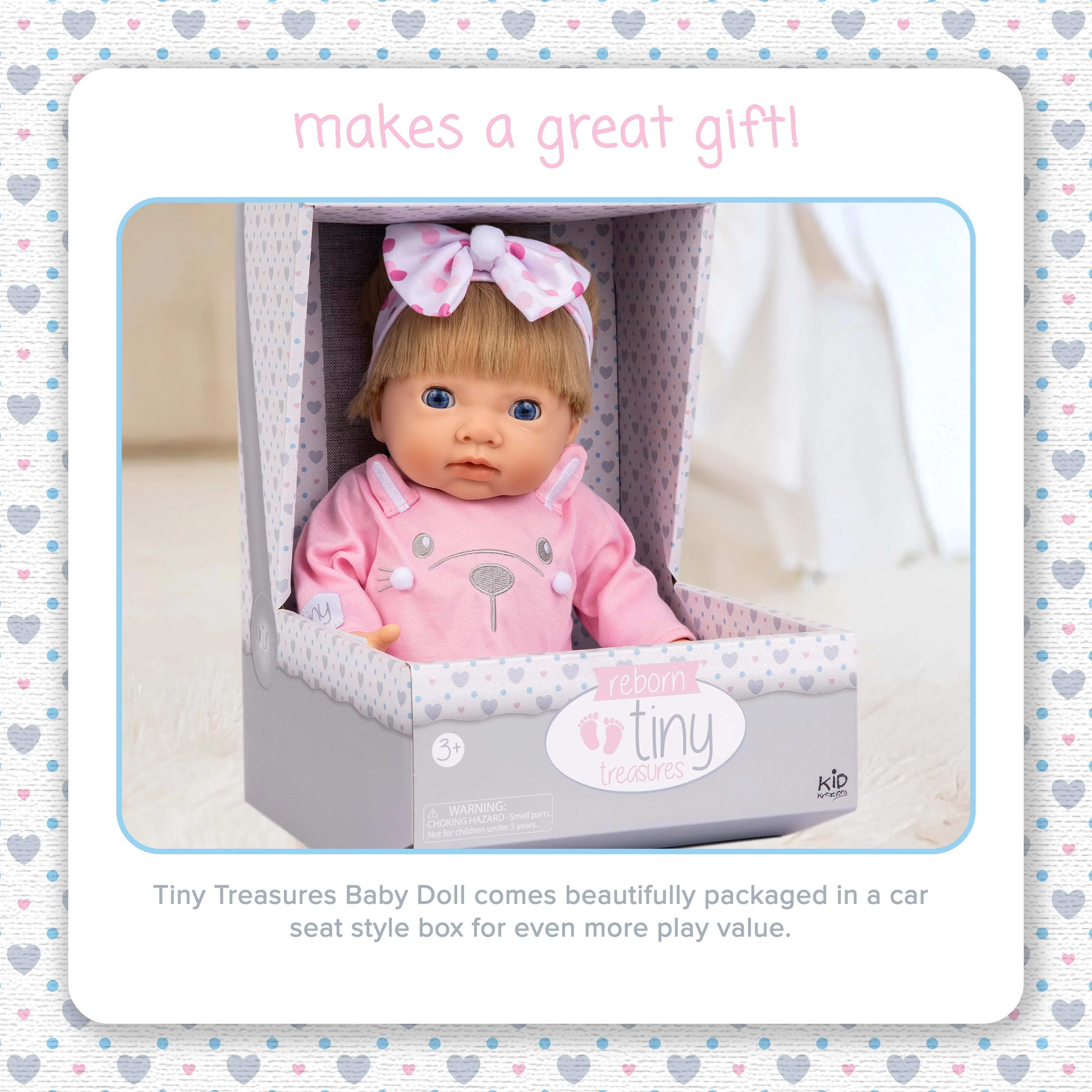 TINY TREASURES - Baby Doll w/ Pink Bunny Outfit (17" Tall) - Image 5